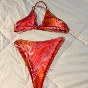 SKATIE Red and Orange bikini set